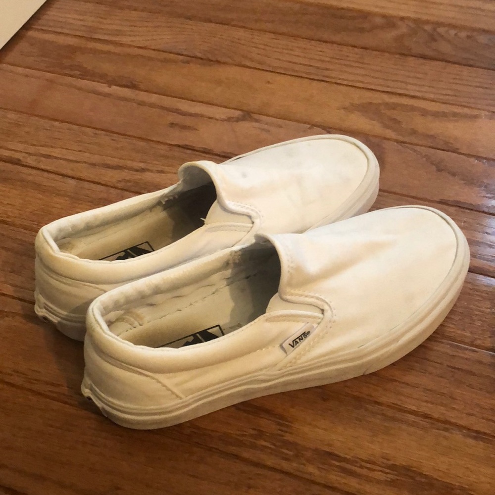 White Slip-On Vans
